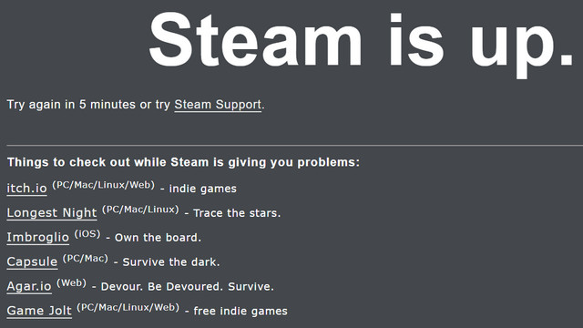 Website Is Steam Down