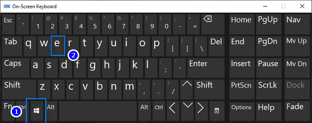Membuka Windows File Explorer Dari On Screen Keyboard