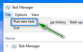 Menjalankan File Explorer Dari Task Manager
