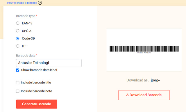 Zoho Free Barcode Generator